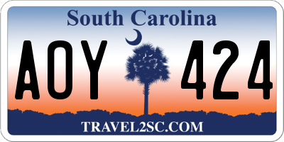 SC license plate AOY424
