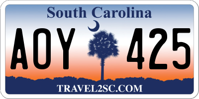 SC license plate AOY425