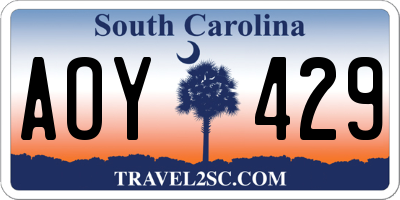 SC license plate AOY429