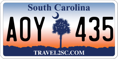 SC license plate AOY435