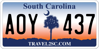 SC license plate AOY437
