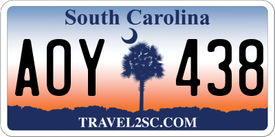 SC license plate AOY438