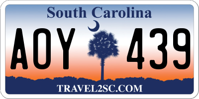 SC license plate AOY439