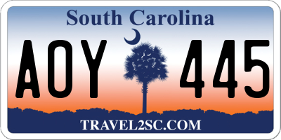 SC license plate AOY445