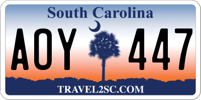 SC license plate AOY447