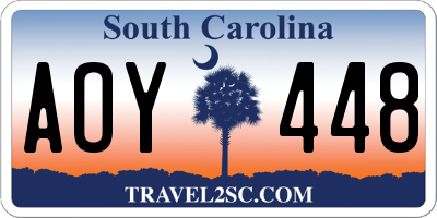 SC license plate AOY448
