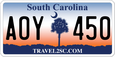 SC license plate AOY450