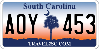 SC license plate AOY453