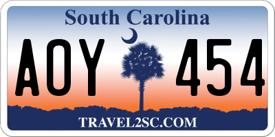SC license plate AOY454