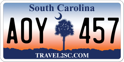 SC license plate AOY457