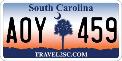 SC license plate AOY459