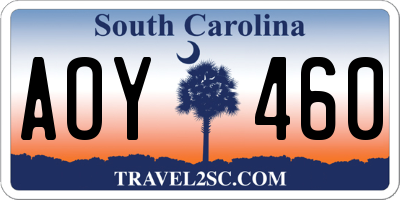 SC license plate AOY460