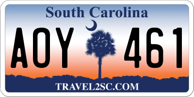 SC license plate AOY461