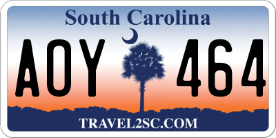 SC license plate AOY464