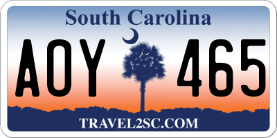 SC license plate AOY465