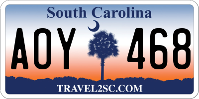 SC license plate AOY468