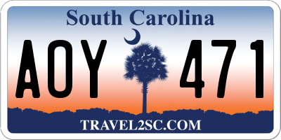 SC license plate AOY471