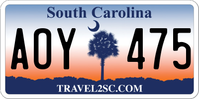 SC license plate AOY475