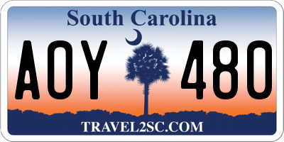SC license plate AOY480