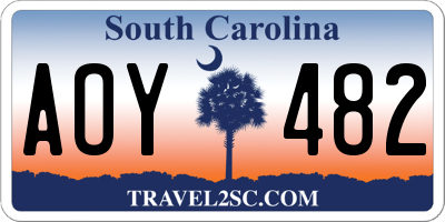 SC license plate AOY482