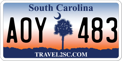 SC license plate AOY483