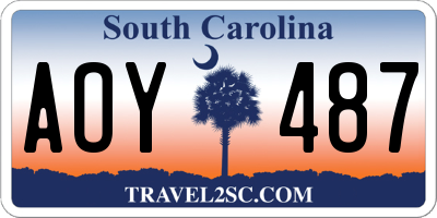 SC license plate AOY487