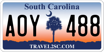 SC license plate AOY488