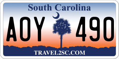 SC license plate AOY490