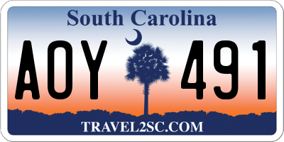 SC license plate AOY491