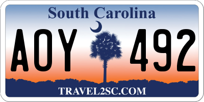SC license plate AOY492