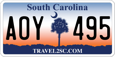 SC license plate AOY495