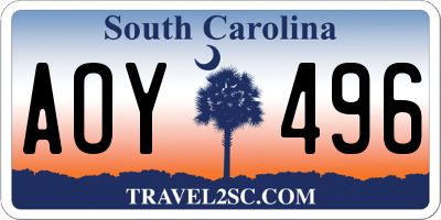 SC license plate AOY496
