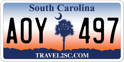SC license plate AOY497