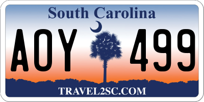 SC license plate AOY499