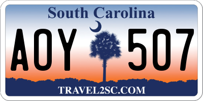 SC license plate AOY507