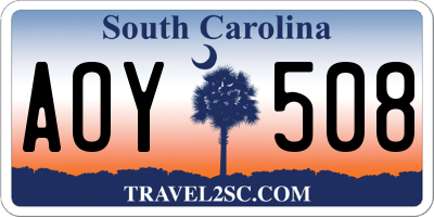 SC license plate AOY508