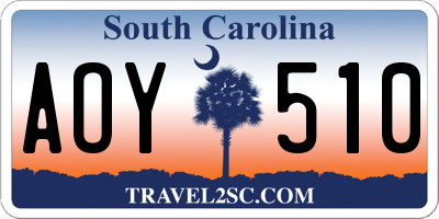 SC license plate AOY510