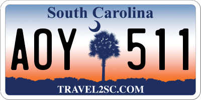 SC license plate AOY511