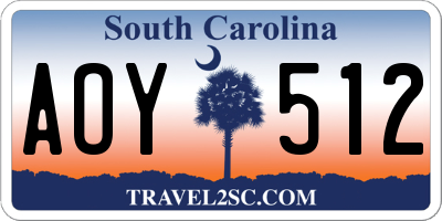 SC license plate AOY512