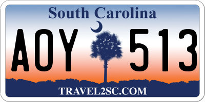 SC license plate AOY513