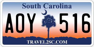 SC license plate AOY516