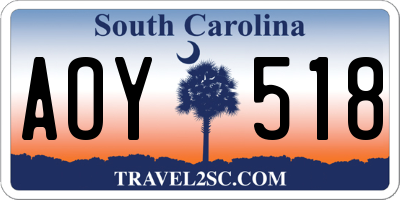 SC license plate AOY518
