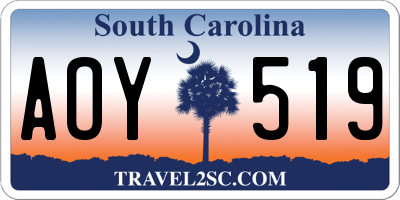 SC license plate AOY519