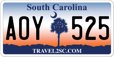 SC license plate AOY525