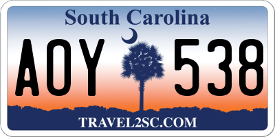 SC license plate AOY538