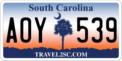 SC license plate AOY539