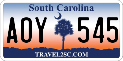 SC license plate AOY545