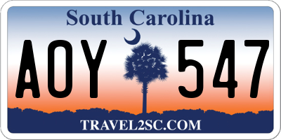 SC license plate AOY547