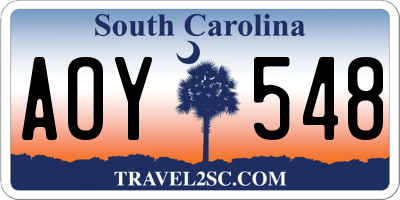 SC license plate AOY548
