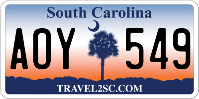 SC license plate AOY549